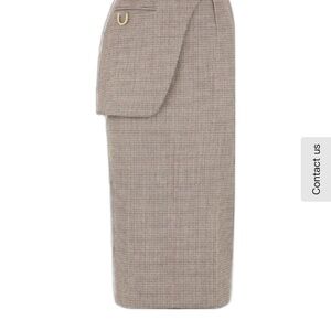 Fendi Beige houndstooth wool skirt
